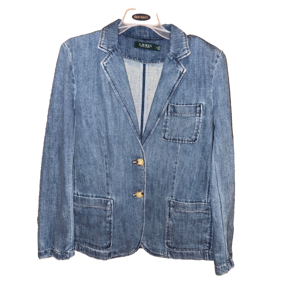 Lauren RALPH LAUREN Classic Denim Blazer & Jacket with Pockets Women Size 10